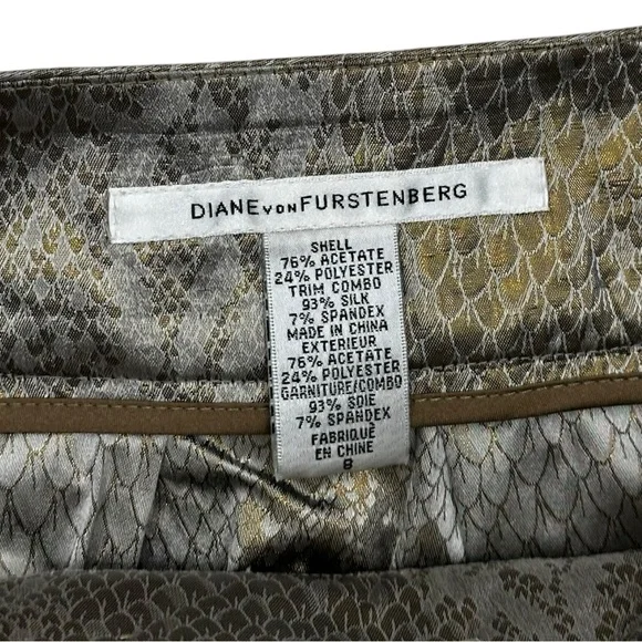 Diane Von Furstenberg Metallic A-Line Skirt - Size 8 - Picture 2 of 4